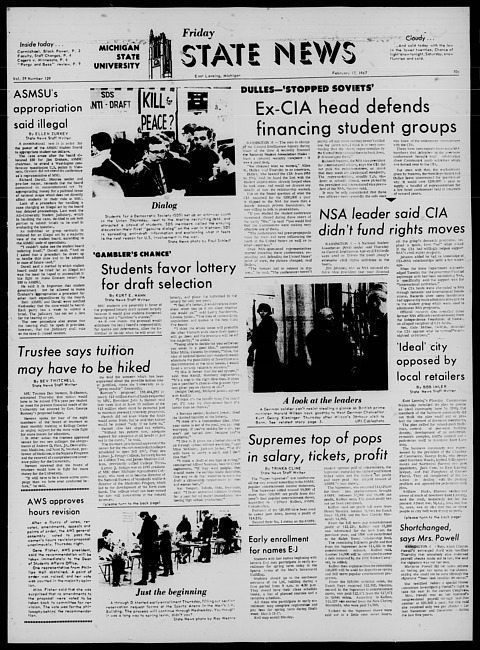 State news. (1967 February 17)