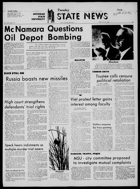 State news. (1967 February 21)