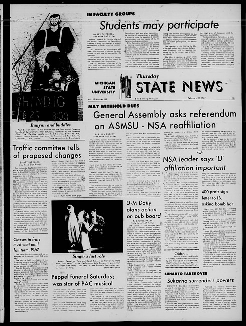 State news. (1967 February 23)