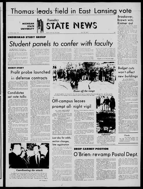 State news. (1967 April 4)