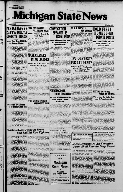 Michigan State news. (1926 April 13)