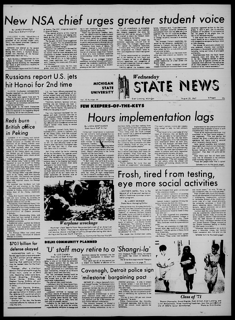 State news. (1967 August 23)