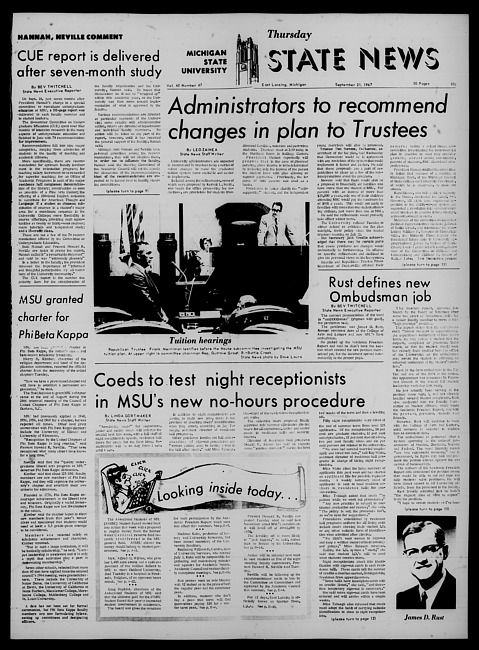 State news. (1967 September 21)