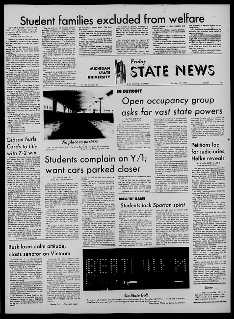 State news. (1967 October 13)