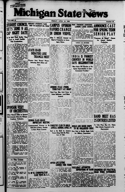 Michigan State news. (1926 April 16)