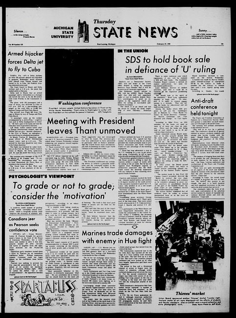 State news. (1968 February 22)
