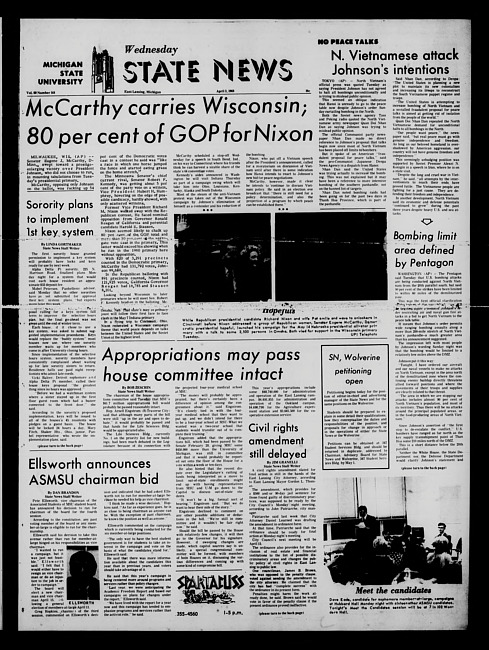 State news. (1968 April 3)