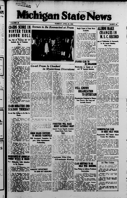 Michigan State news. (1926 April 20)