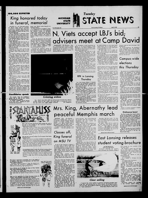 State news. (1968 April 9)