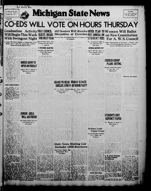 Michigan State news. (1934 May 29)