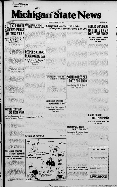 Michigan State news. (1926 April 23)