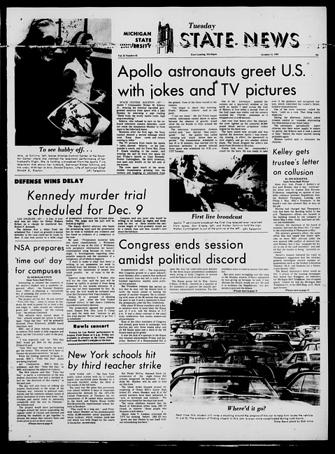 State news. (1968 October 15)