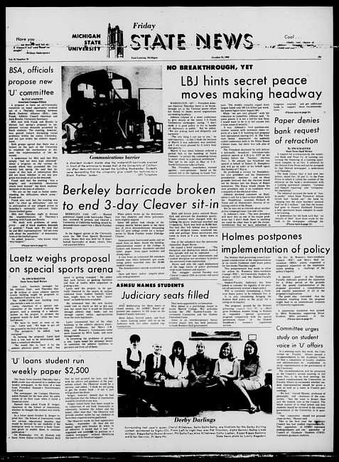 State news. (1968 October 25)