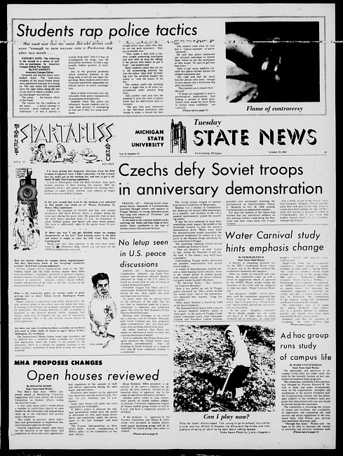 State news. (1968 October 29)