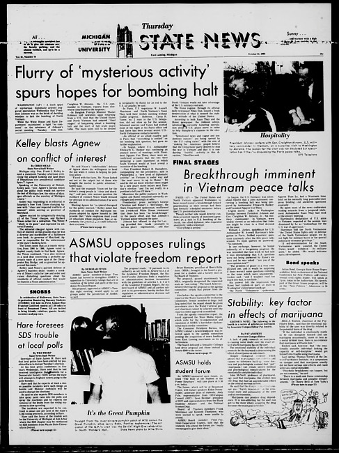 State news. (1968 October 31)