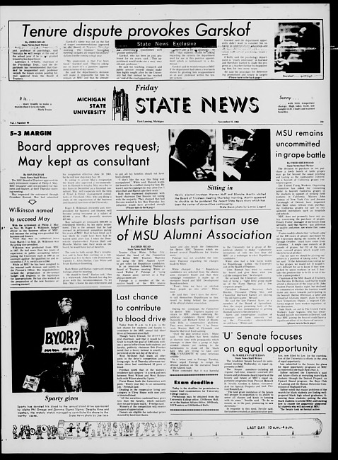 State news. (1968 November 22)