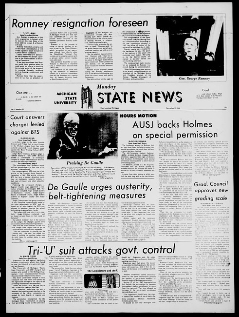 State news. (1968 November 25)