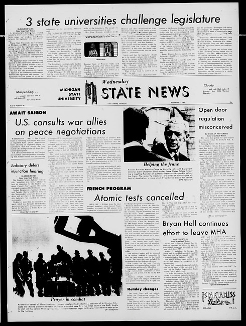 State news. (1968 November 27)