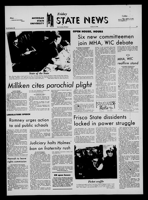 State news. (1969 January 10)