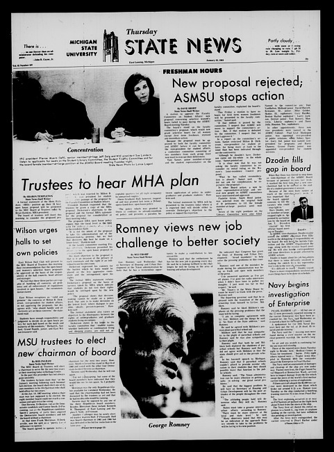 State news. (1969 January 16)