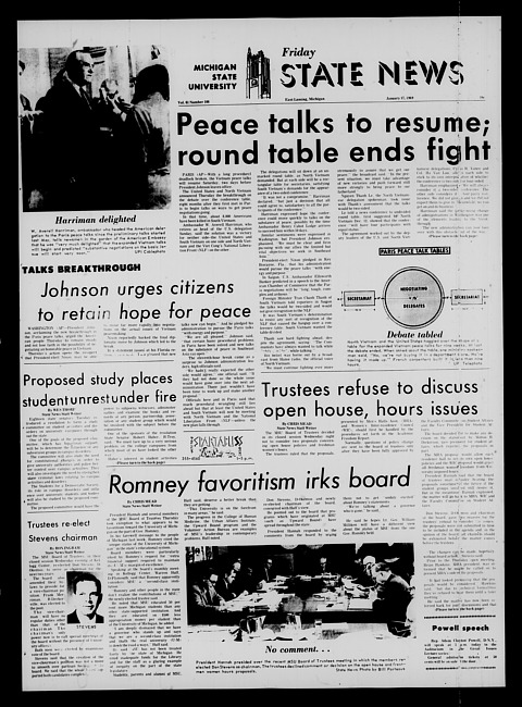 State news. (1969 January 17)