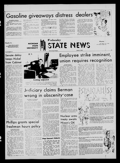 State news. (1969 January 22)