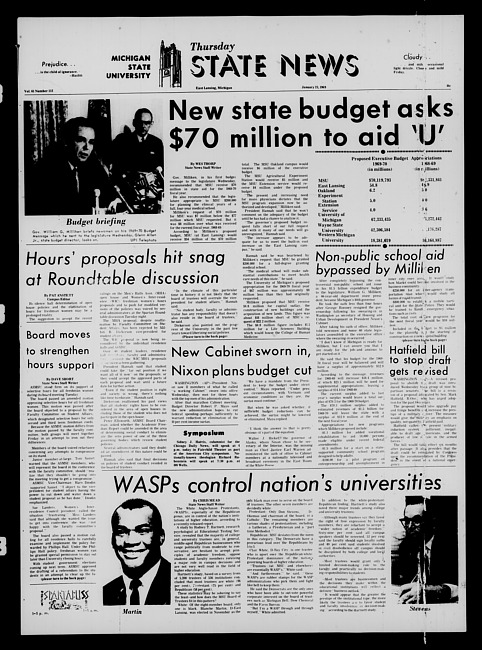 State news. (1969 January 23)