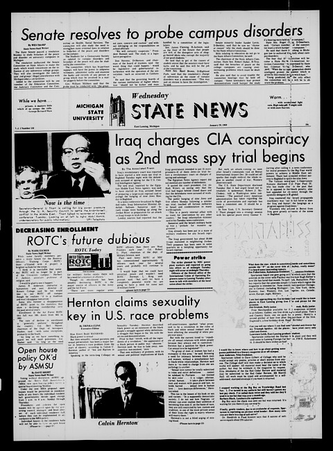 State news. (1969 January 29)