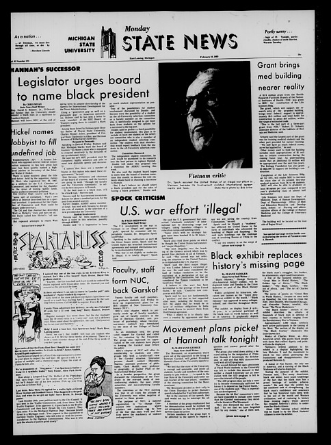 State news. (1969 February 10)