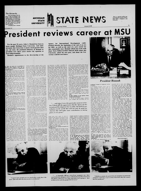 State news. (1969 February 10), Supplement