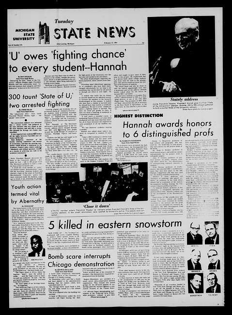 State news. (1969 February 11)