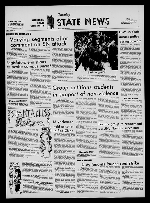 State news. (1969 February 18)