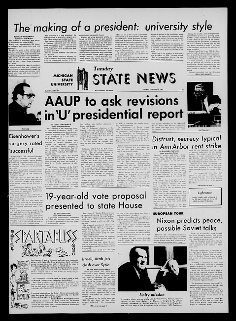 State news. (1969 February 25)