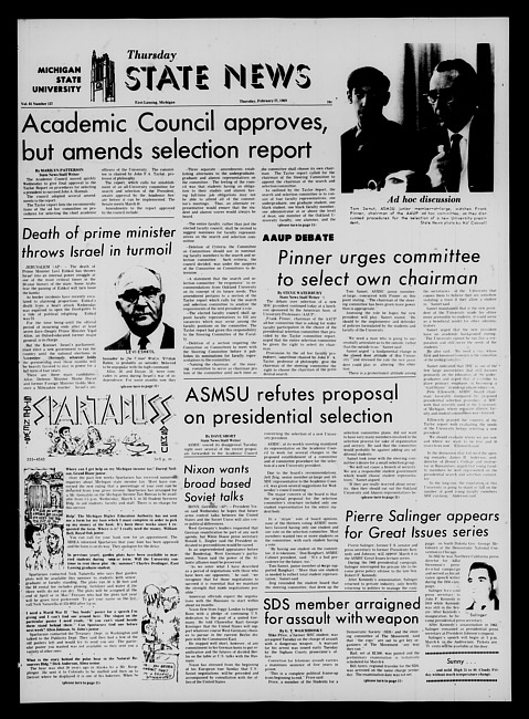 State news. (1969 February 27)