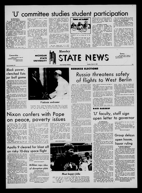 State news. (1969 March 3)