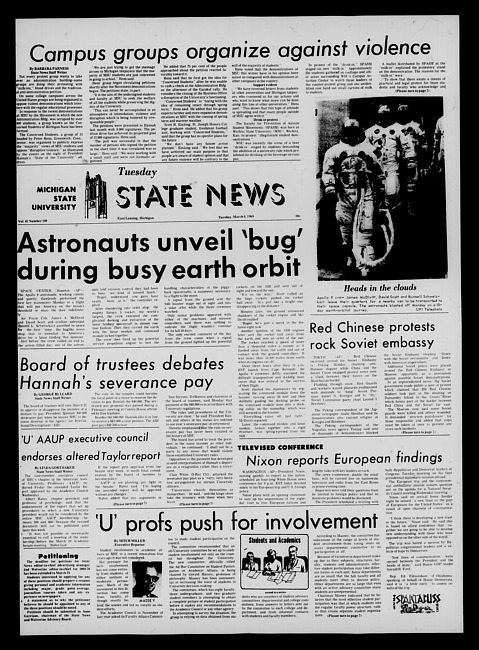 State news. (1969 March 4)