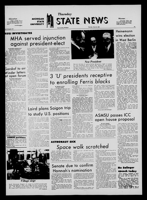 State news. (1969 March 6)