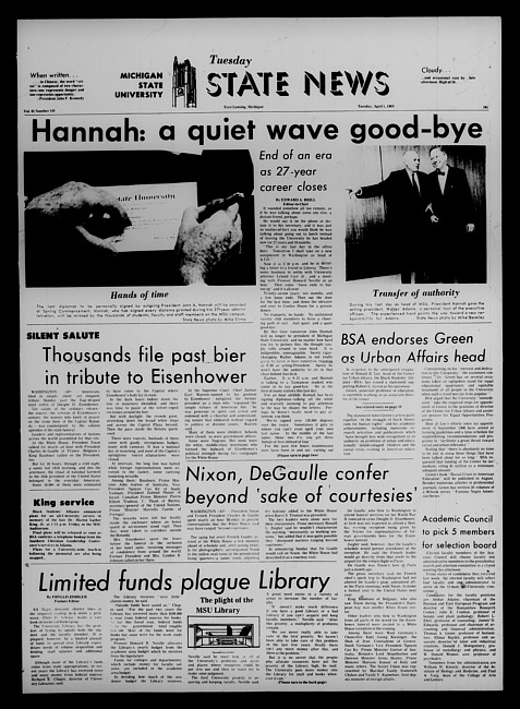 State news. (1969 April 1)