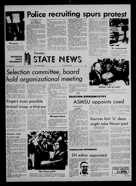 State news. (1969 April 8)