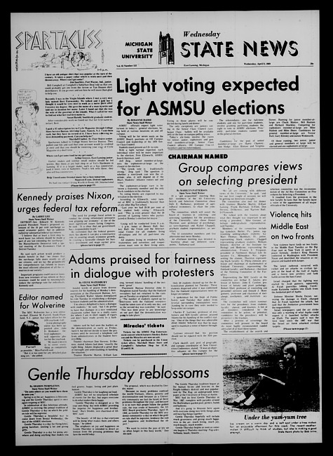 State news. (1969 April 9)