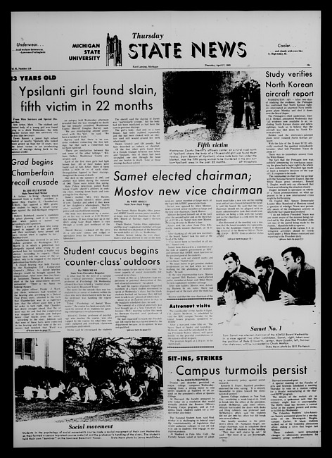 State news. (1969 April 17)