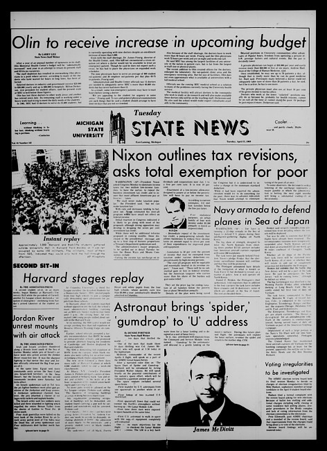 State news. (1969 April 22)