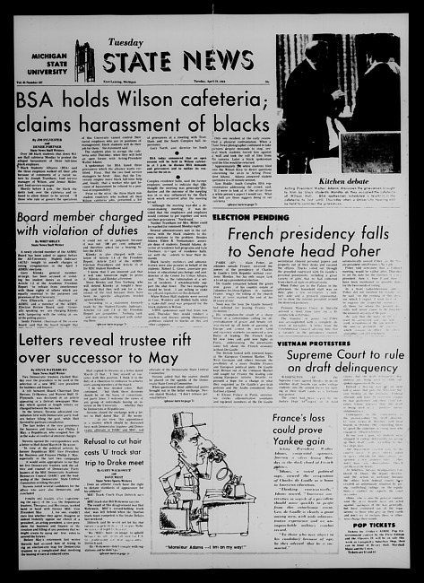 State news. (1969 April 29)