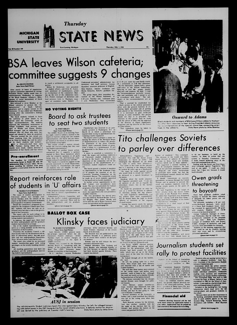 State news. (1969 May 1)