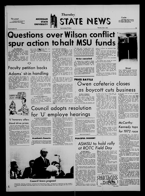 State news. (1969 May 8)