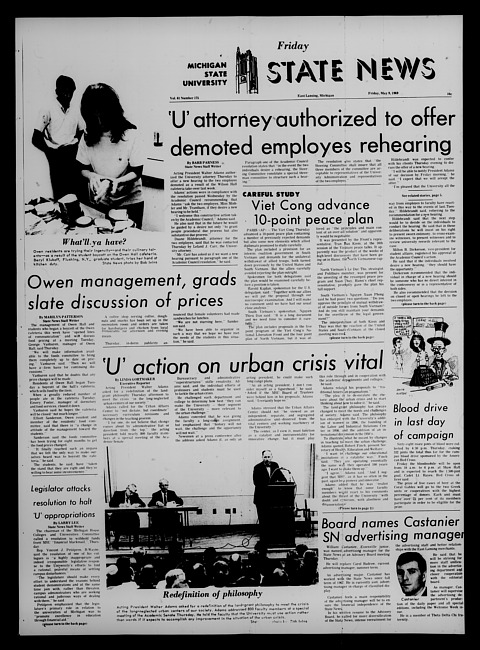 State news. (1969 May 9)