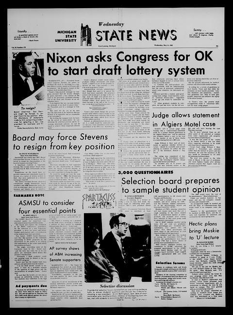 State news. (1969 May 14)