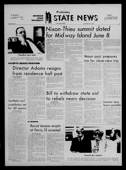 State news. (1969 May 21)