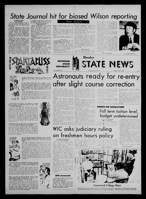 State news. (1969 May 26)