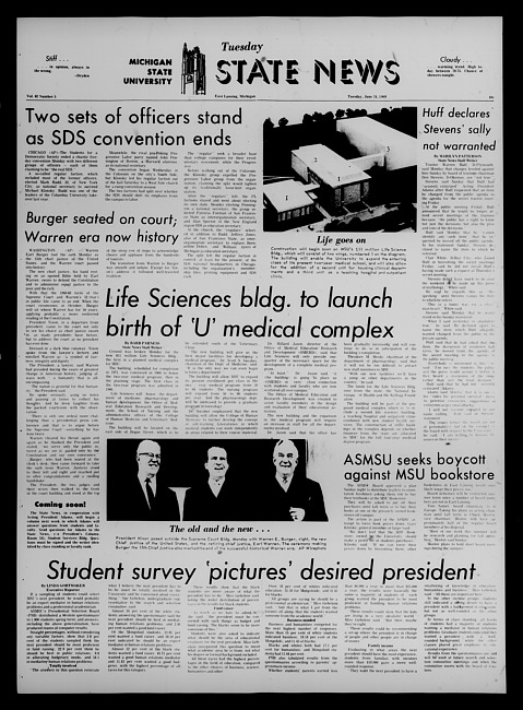 State news. (1969 June 24)